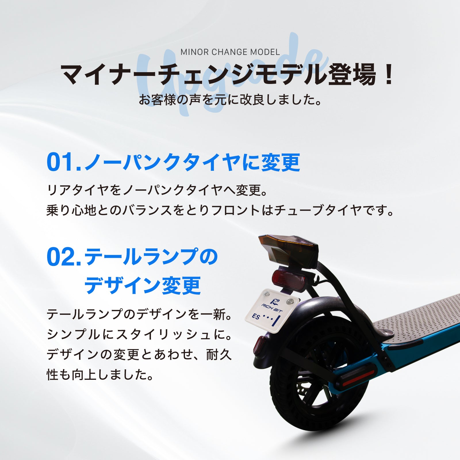 RICHBIT ES1 Pro★特定小型原付 電動キックボード （免許不要・公道/歩道走行可能 ）マイナーチェンジモデル